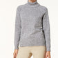 Karen Scott Women's Cotton Marled Turtleneck Sweater Gray Size Large