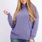 Karen Scott Women's Marled Cotton Turtleneck Sweater Purple Size X-Large