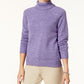 Karen Scott Women's Marled Cotton Turtleneck Sweater Purple Size X-Small