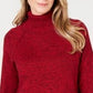 Karen Scott Women's Marled Cotton Turtleneck Sweater Red Size Small
