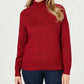 Karen Scott Women's Marled Cotton Turtleneck Sweater Red Size X-Large