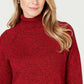 Karen Scott Women's Marled Cotton Turtleneck Sweater Red Size XX-Large