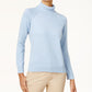 Karen Scott Women's Petite Cotton Turtleneck Sweater Blue Size Petite