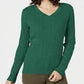 Karen Scott Women's Cotton V-Neck Sweater Green Size Medium