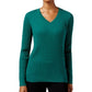 Karen Scott Women's Cotton V-Neck Sweater Green Size Extra Large