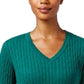 Karen Scott Women's Cotton V-Neck Sweater Green Size Extra Large