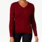Karen Scott Women's Cotton V-Neck Sweater Red Size XX-Large