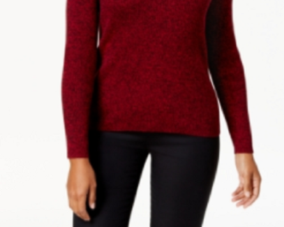 Karen Scott Women's Cotton V-Neck Sweater Red Size Medium