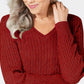 Karen Scott Women's Cotton V-Neck Sweater Bright Red Size Extra Small