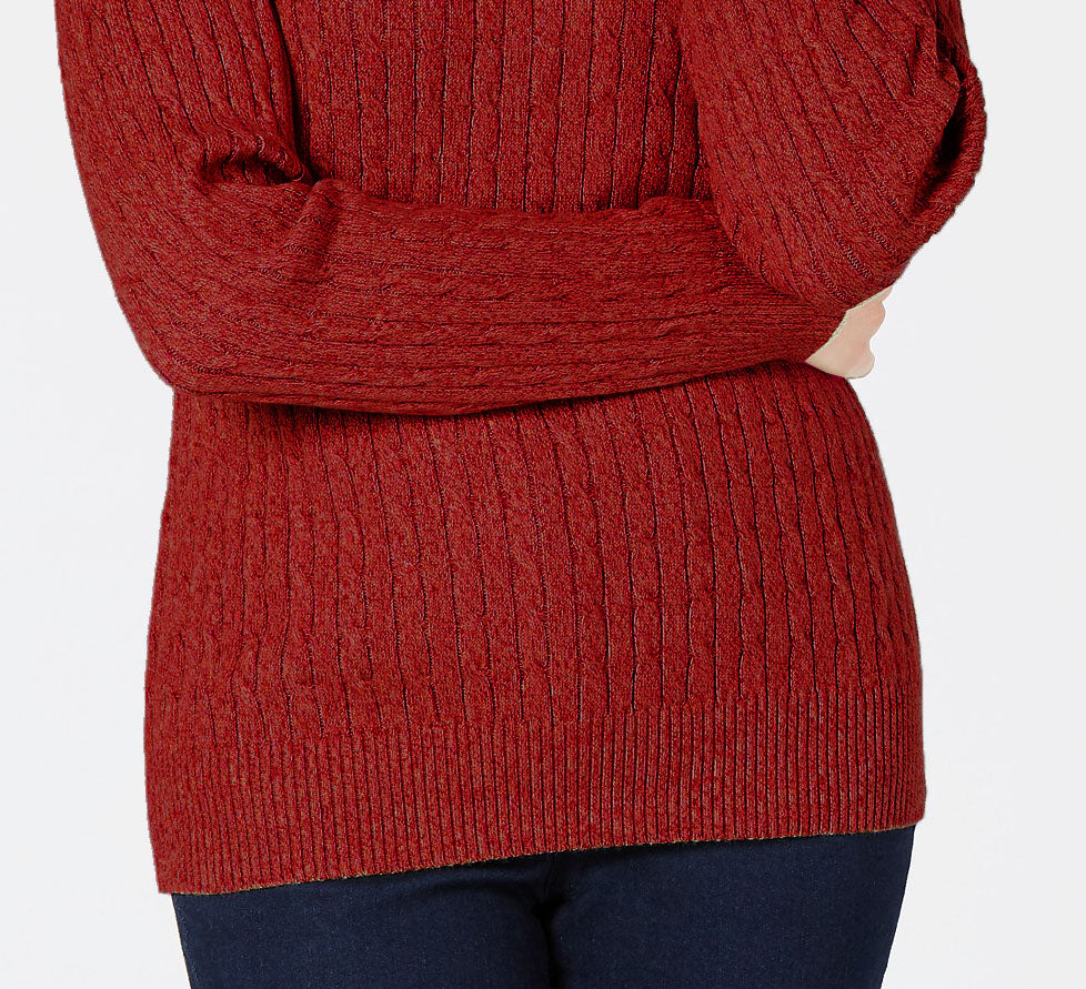 Karen Scott Women's Cotton V-Neck Sweater Bright Red Size Extra Small