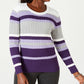 Karen Scott Women's Cotton Striped Sweater Purple Size Medium
