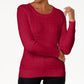 Karen Scott Women's Cable-Knit Crewneck Sweater Bright New Red Amore Size Large