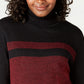 Karen Scott Women's Cotton Colorblocked Turtleneck Sweater Black Size Extra Large