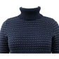 Karen Scott Women's Colorblocked Cotton Turtleneck Sweater Bright Blue Size Extra Large