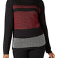 Karen Scott Women's Colorblocked Cotton Turtleneck Sweater Red Size Small