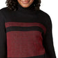 Karen Scott Women's Colorblocked Cotton Turtleneck Sweater Red Size Small