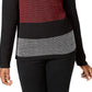 Karen Scott Women's Colorblocked Cotton Turtleneck Sweater Red Size Small