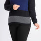Karen Scott Women's Petite Colorblocked Cotton Turtleneck Sweater Blue Size Petite Medium