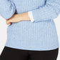 Karen Scott Women's Cable-Knit V-Neck Sweater Blue Size Small