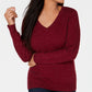 Karen Scott Women's Cable-Knit V-Neck Sweater Red Size Large