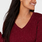 Karen Scott Women's Cable-Knit V-Neck Sweater Red Size Large