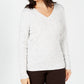 Karen Scott Women's Cable-Knit V-Neck Sweater Natural Size Petite Large