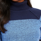 Karen Scott Women's Colorblocked Cotton Turtleneck Sweater Navy Size X-Large