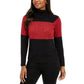 Karen Scott Women's Colorblocked Cotton Turtleneck Sweater Red Size 2 Extra Large