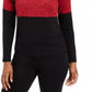 Karen Scott Women's Colorblocked Cotton Turtleneck Sweater Red Size Medium