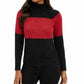 Karen Scott Women's Colorblocked Cotton Turtleneck Sweater Red Size Small
