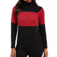 Karen Scott Women's Colorblocked Cotton Turtleneck Sweater Bright Red Size Extra Large