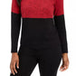 Karen Scott Women's Colorblocked Cotton Turtleneck Sweater Bright Red Size Extra Large