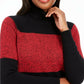 Karen Scott Petite Colorblock Cotton Turtleneck Sweater Red Size X-Large