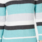Karen Scott Women's Veronica Striped Cotton Cable Sweater Black Combo Size Large