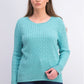 Karen Scott Women's Cable-Knit Sweater Blue Size Medium