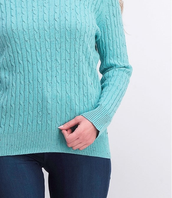 Karen Scott Women's Cable-Knit Sweater Blue Size Medium