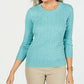 Karen Scott Women's Cable-Knit Sweater Blue Size Small