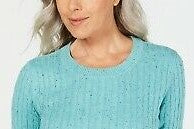 Karen Scott Women's Cable-Knit Sweater Blue Size Small