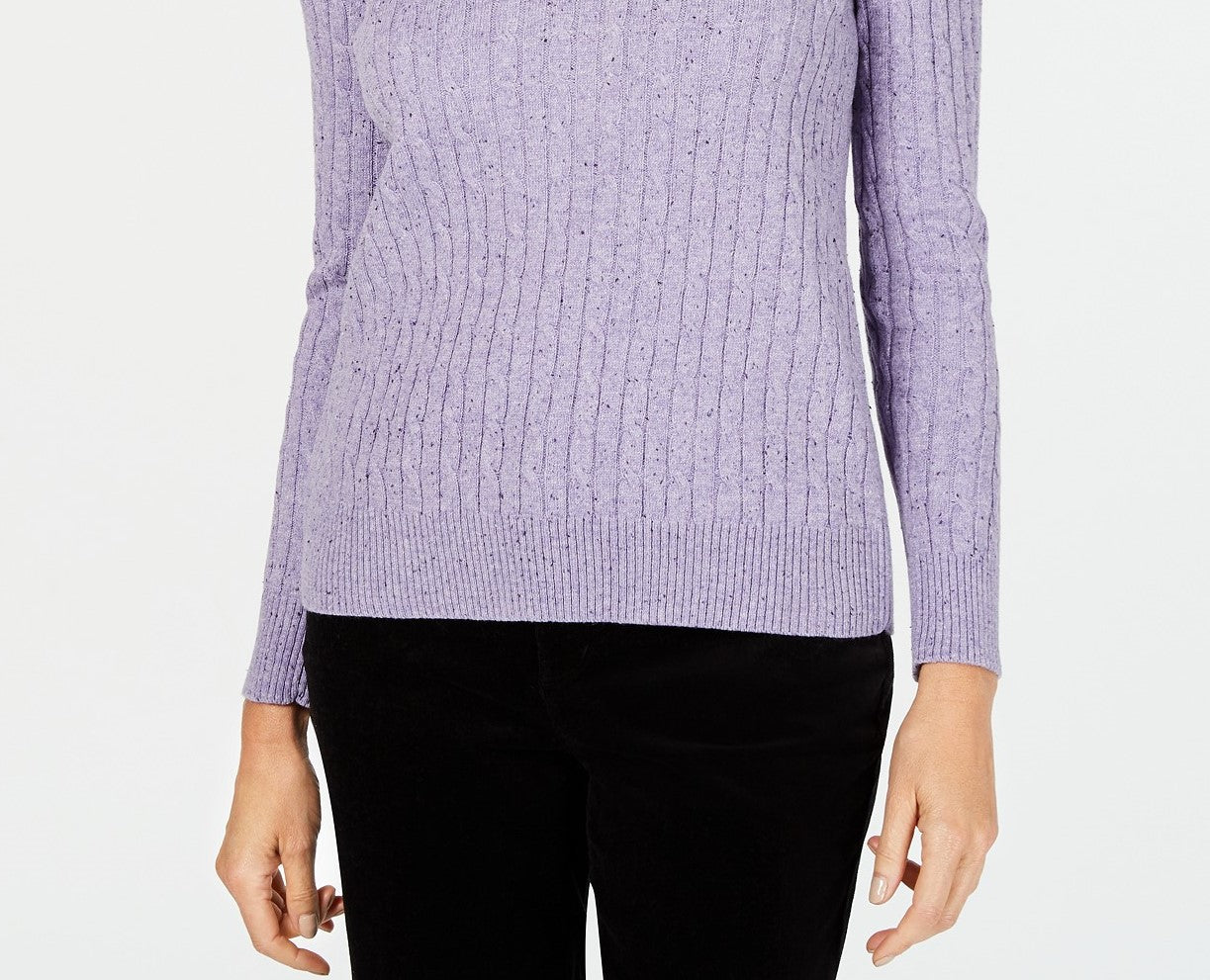 Karen Scott Women's Cable-Knit Sweater Purple Size Medium