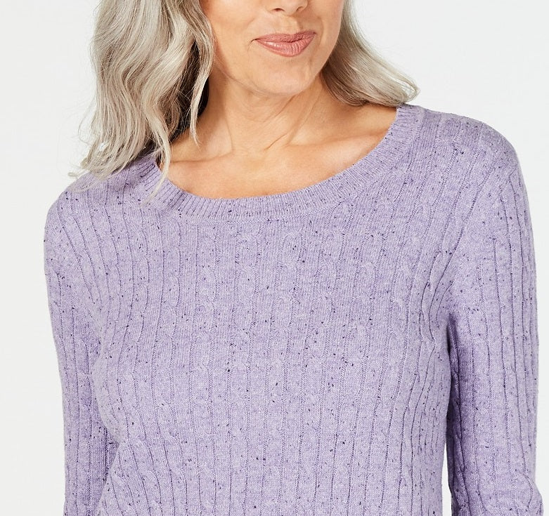 Karen Scott Women's Cable-Knit Sweater Purple Size Small