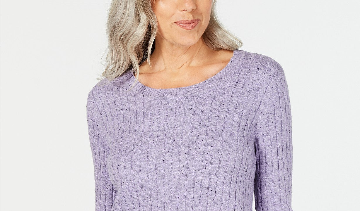 Karen Scott Women's Cable-Knit Sweater Purple Size Extra Large