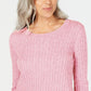 Karen Scott Women's Cable-Knit Sweater Pink Size Large