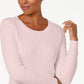 Karen Scott Women's Cable-Knit Sweater Pink Size Small