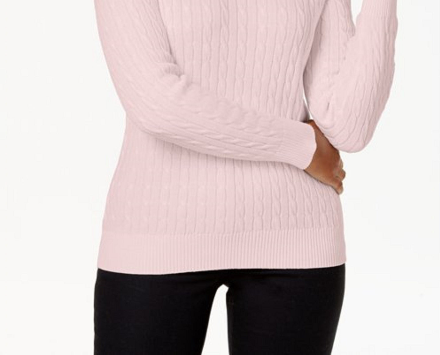 Karen Scott Women's Cable-Knit Sweater Pink Size Small