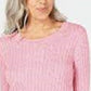 Karen Scott Women's Cable-Knit Sweater Pink Size XX-Large