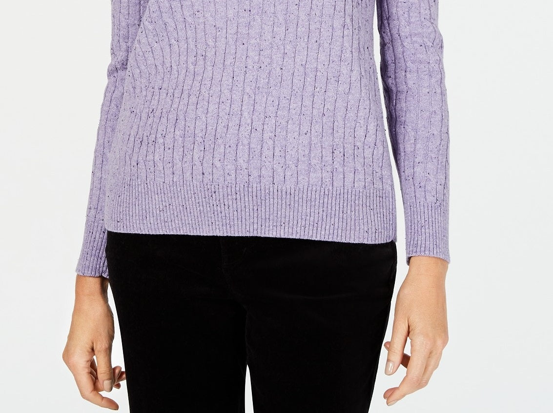 Karen Scott Women's Cable-Knit Sweater Sft Llc Hthr Np Size 2 Extra Large