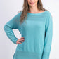 Karen Scott Women's Cotton Boat-Neck Sweater Blue Size Small