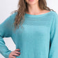 Karen Scott Women's Cotton Boat-Neck Sweater Blue Size Small