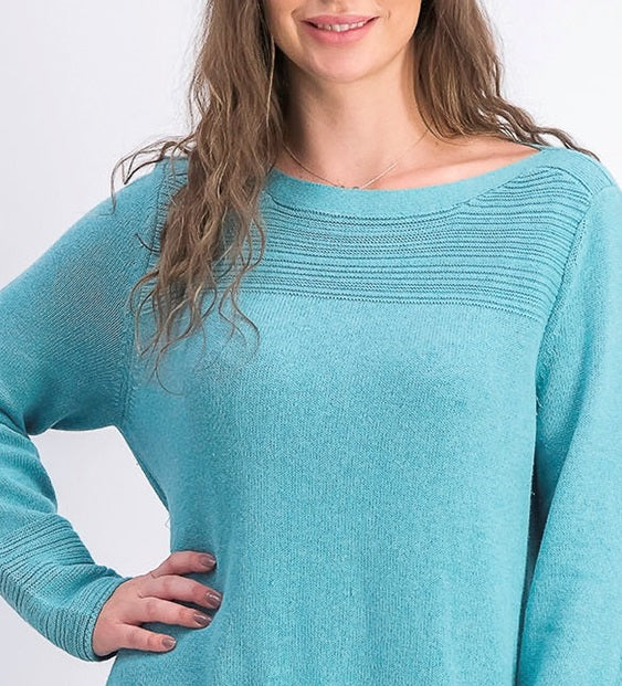 Karen Scott Women's Cotton Boat-Neck Sweater Blue Size Small