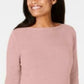 Karen Scott Women's Cotton Boat-Neck Sweater Pink Size Medium